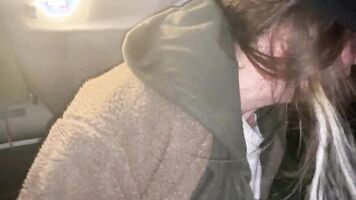 Cracky gets her nasty pussy out for a lift home